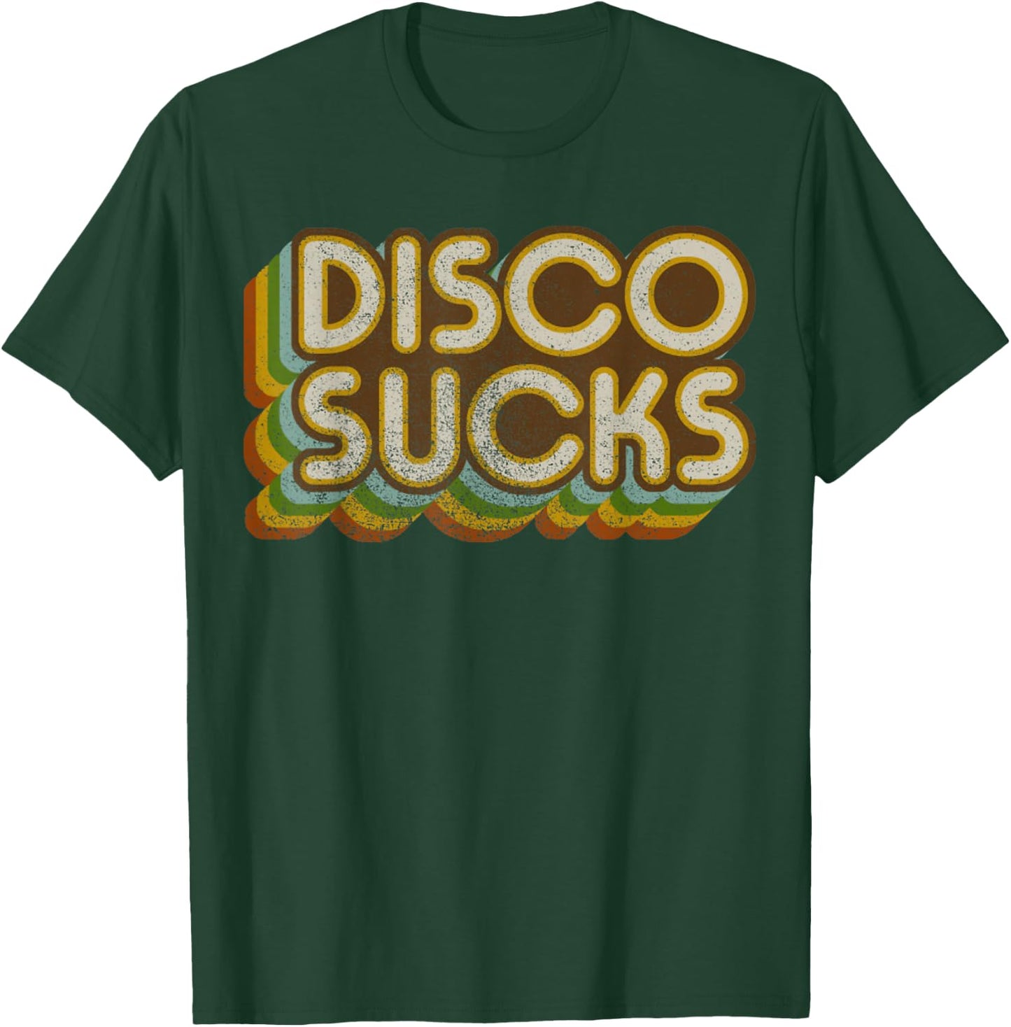 Vintage Disco Sucks Retro 1970s Dancing Music, Distressed T-Shirt - T-Shirt | Forest