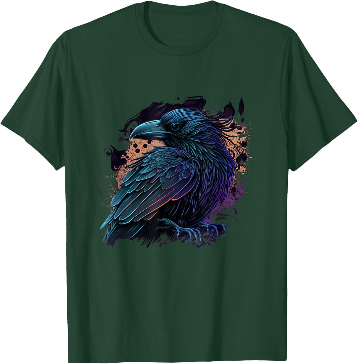 Raven Graphic Goth Black Crow T-Shirt - T-Shirt | Forest