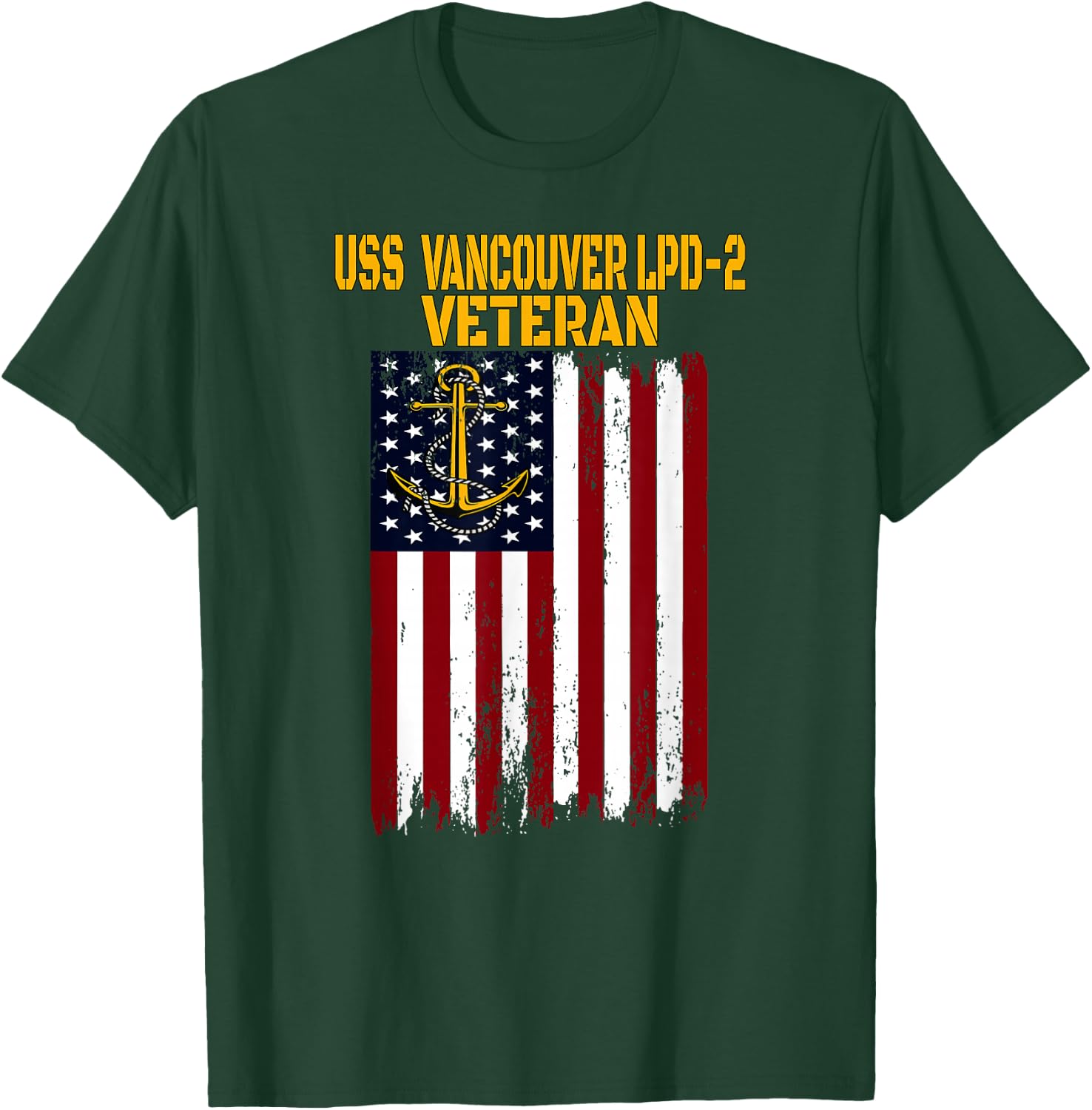 USS Vancouver LPD-2 Amphibious Transport Docks Veterans Day T-Shirt - T-Shirt | Forest
