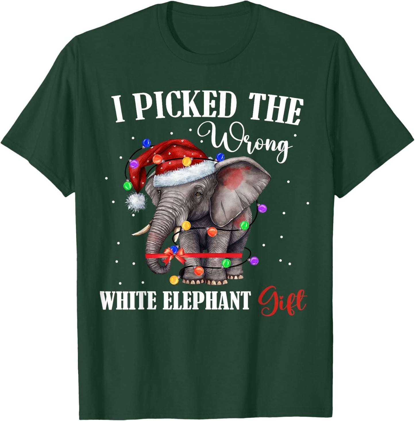 Funny White Elephant Gift Wrapped Elephant Dumb Gift T-Shirt - T-Shirt | Forest