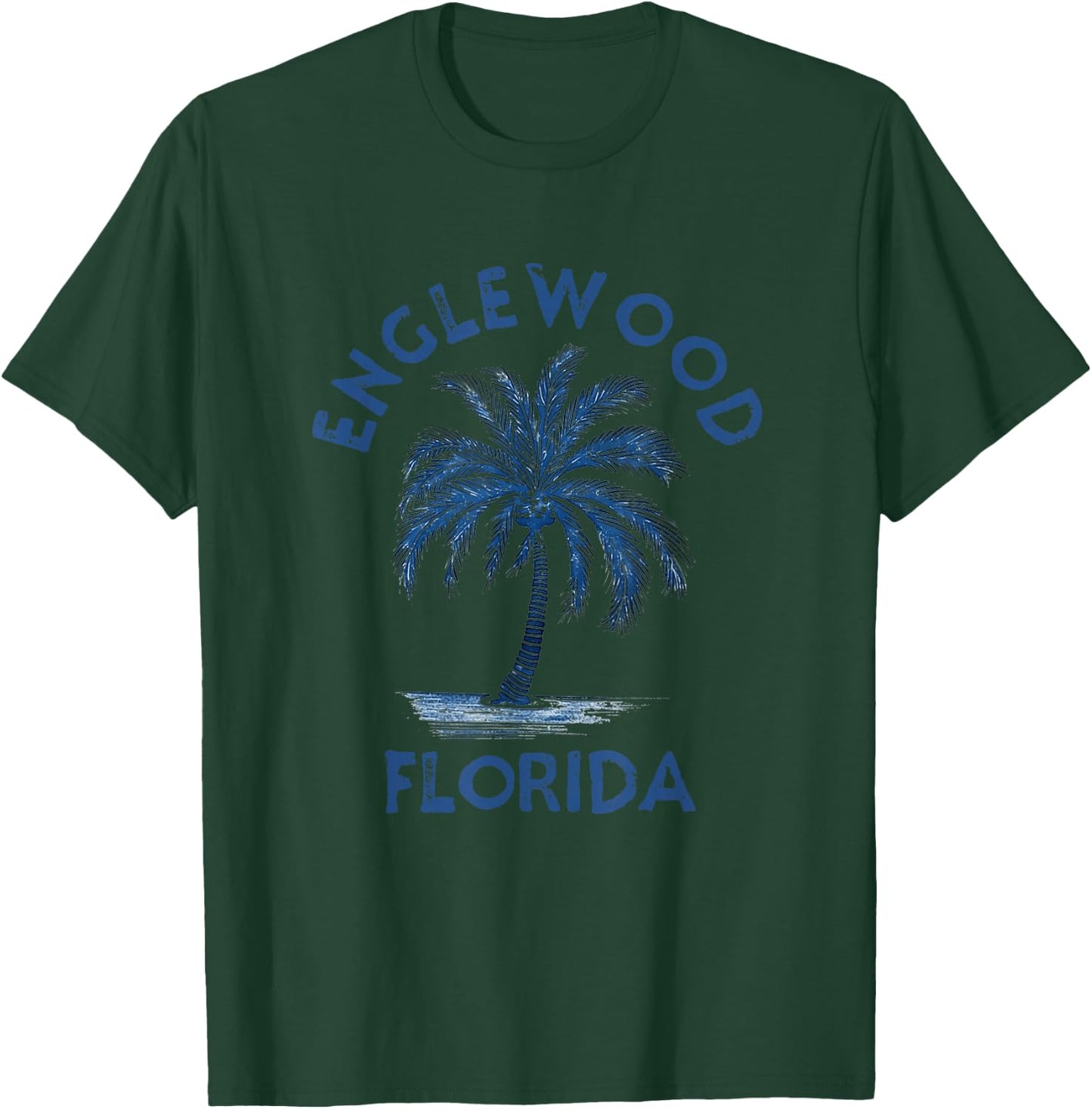 Vintage Englewood Florida Palm Tree FL Retro T-Shirt - T-Shirt | Forest
