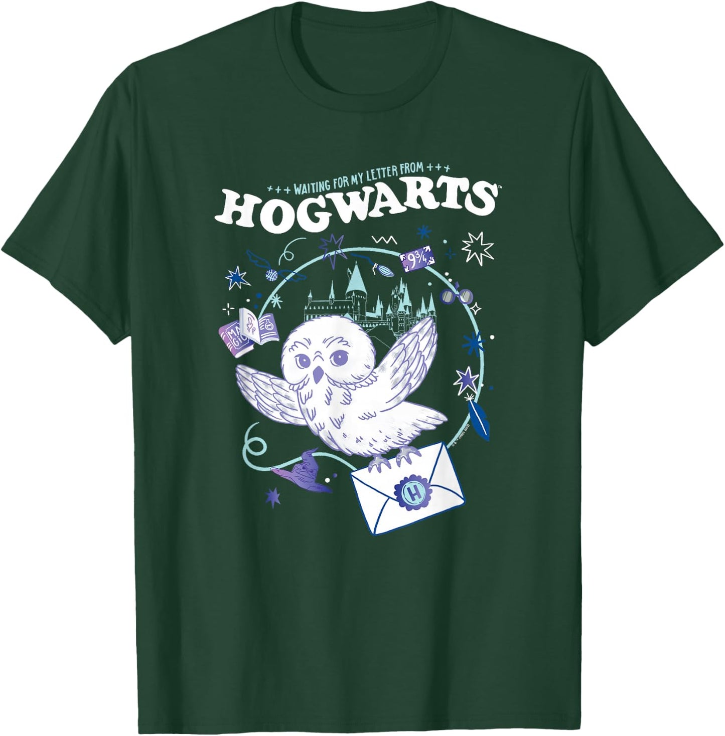 Harry Potter Deathly Hallows 2 Hogwarts Owl Messenger T-Shirt - T-Shirt | Forest