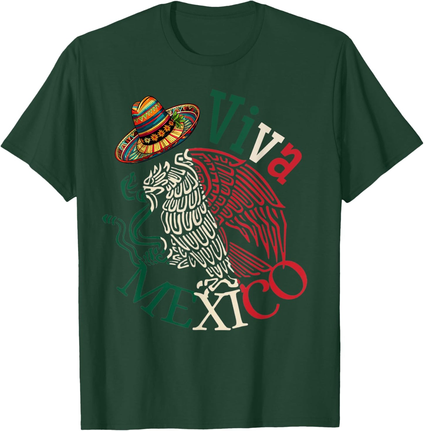 Mexican Independence Day Mexico Eagle Mexico Viva Mexico Women Kids Men T-Shirt - T-Shirt | Forest