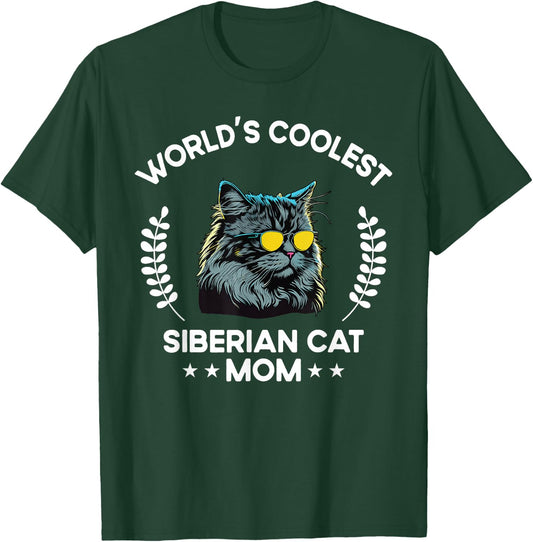 World's Coolest Cat Mom Mama - Women Siberian Cat T-Shirt - T-Shirt | Forest
