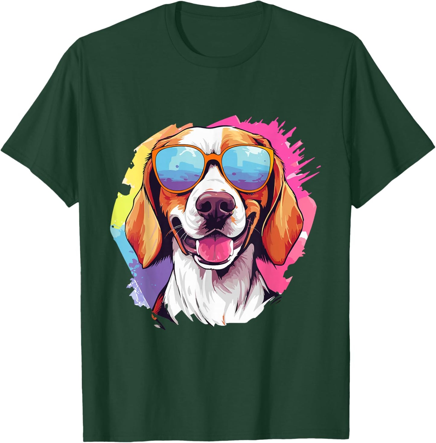 Colorful American Foxhound With Sunglasses Dog Lover T-Shirt - T-Shirt | Forest