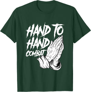 Praying Hands Christian Hand To Hand Combat T-Shirt - T-Shirt | Forest