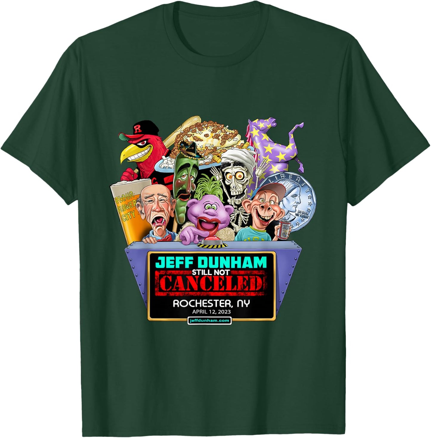 Jeff Dunham Rochester, NY (2023) T-Shirt - T-Shirt | Forest