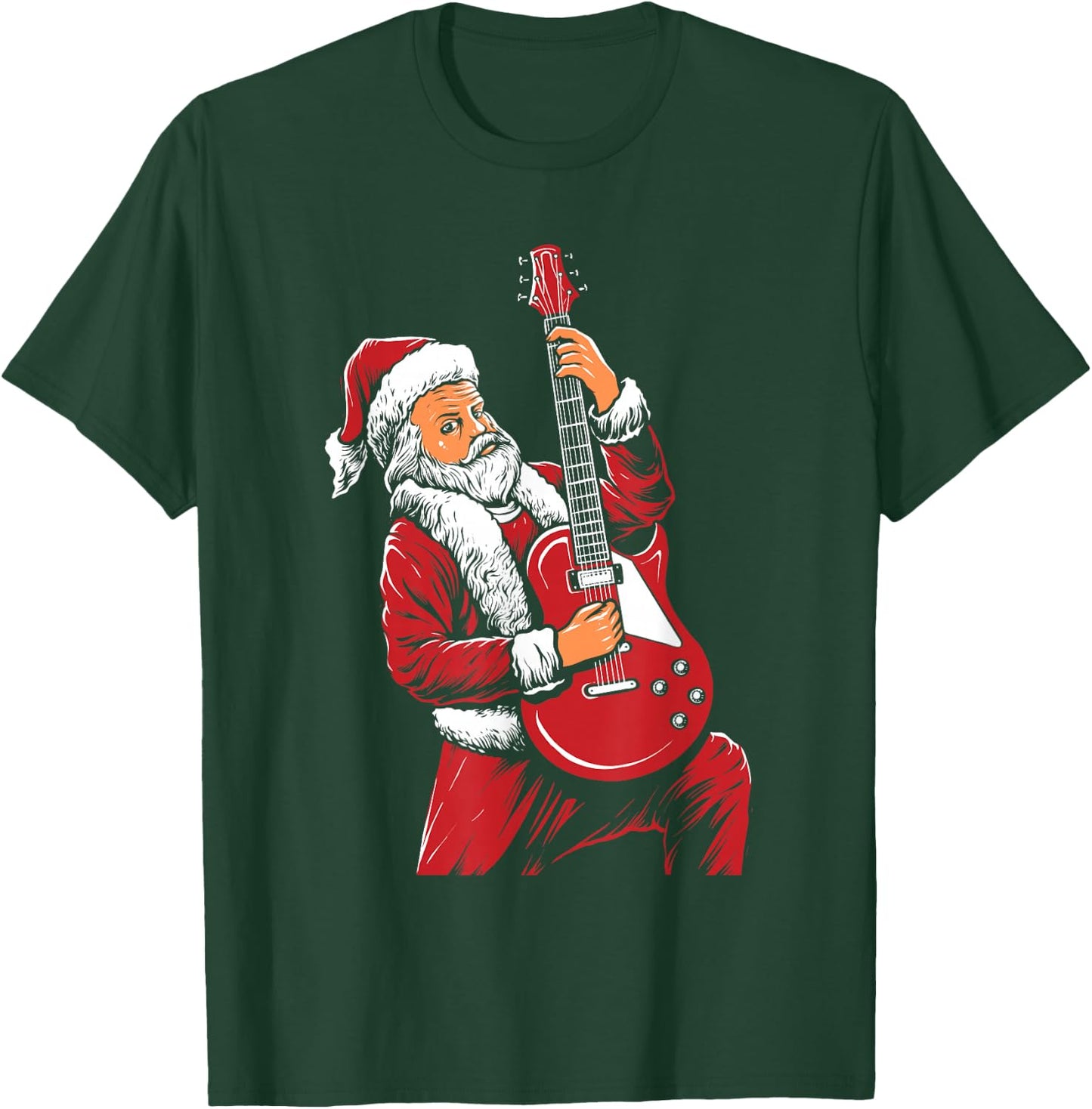 Santa Playing Guitar Christmas Pajama Musician Guitarist T-Shirt - T-Shirt | Forest