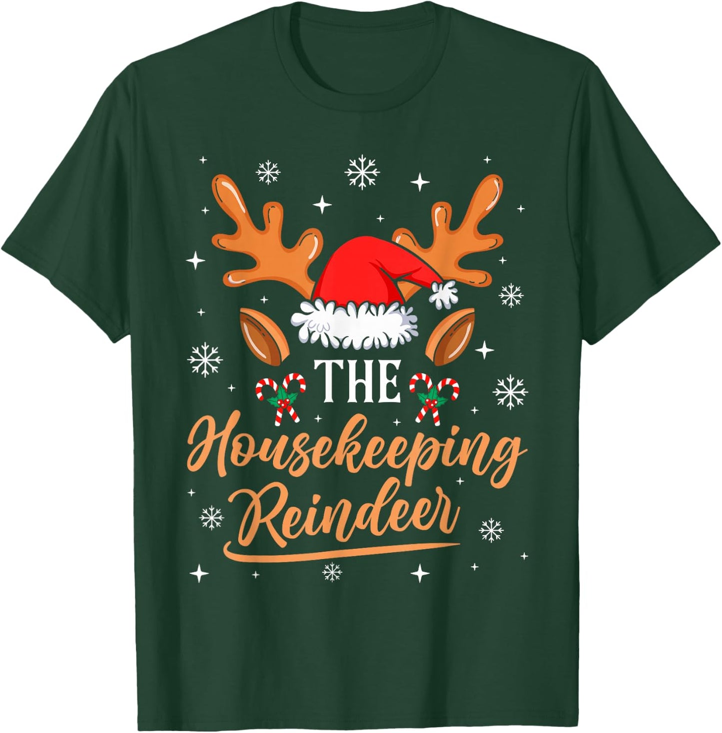 Housekeeping Reindeer Family Matching Christmas Outfit T-Shirt - T-Shirt | Forest