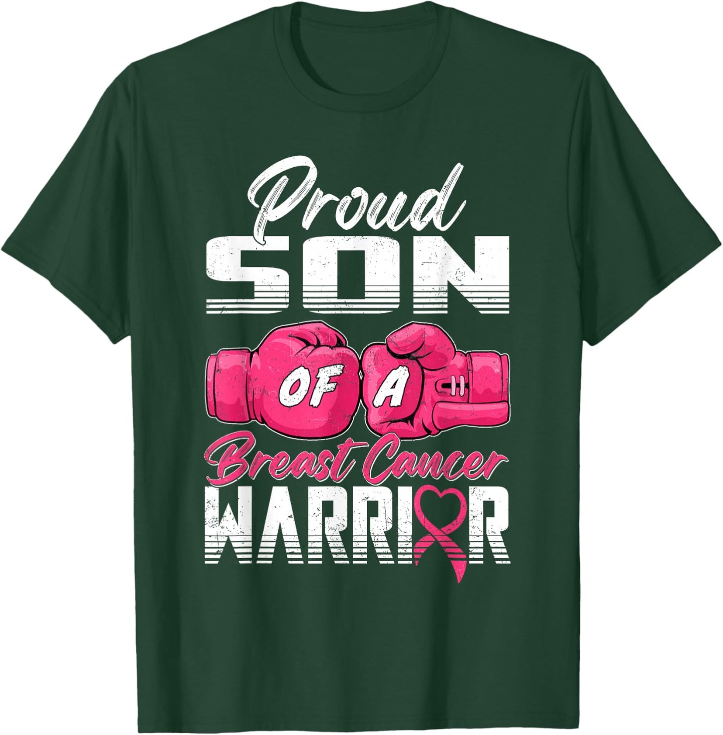 Proud Son Of A Breast Cancer Warrior Breast Cancer Survivor T-Shirt - T-Shirt | Forest