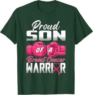 Proud Son Of A Breast Cancer Warrior Breast Cancer Survivor T-Shirt - T-Shirt | Forest