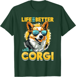 Pembroke Welsh Corgi - Life Is Better With A Corgi T-Shirt - T-Shirt | Forest