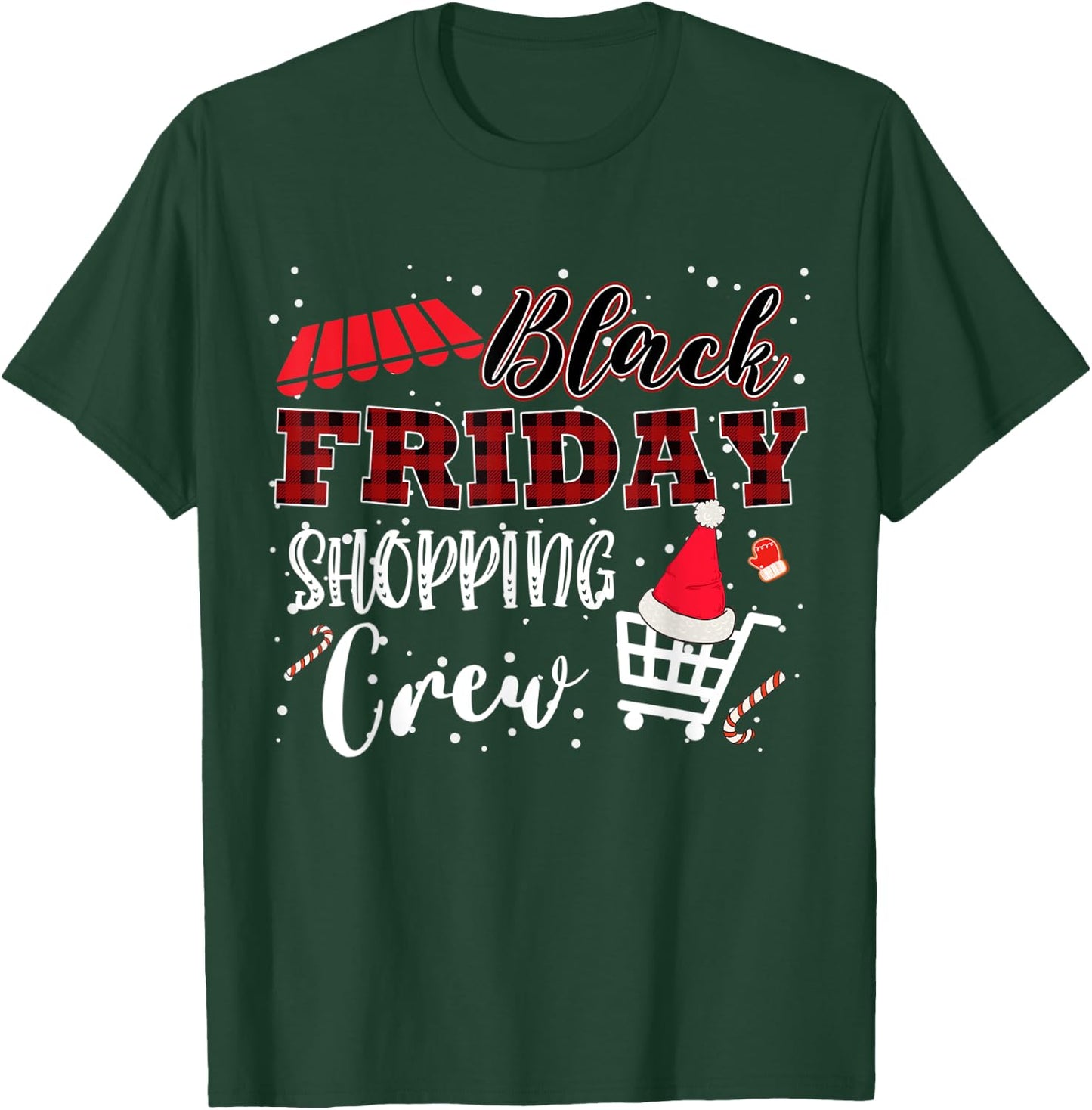 Friday Shopping Crew Christmas Black Shopping Family Group T-Shirt - T-Shirt | Forest