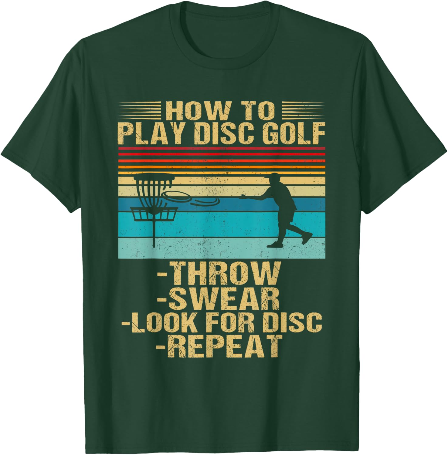 How To Play Disc Golf Funny Frisbee Golfing Player Dad T-Shirt - T-Shirt | Forest