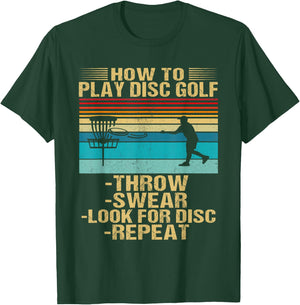How To Play Disc Golf Funny Frisbee Golfing Player Dad T-Shirt - T-Shirt | Forest