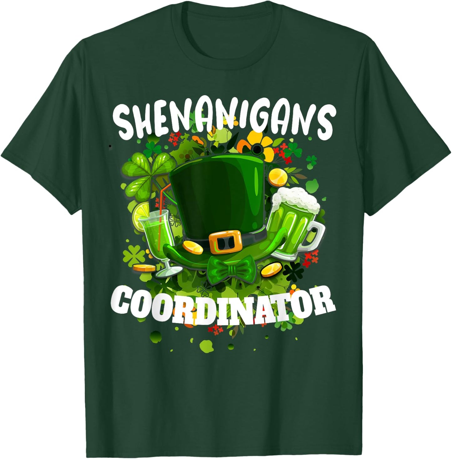 Novelty Shenanigans Coordinator Funny St Patty Day T-Shirt - T-Shirt | Forest