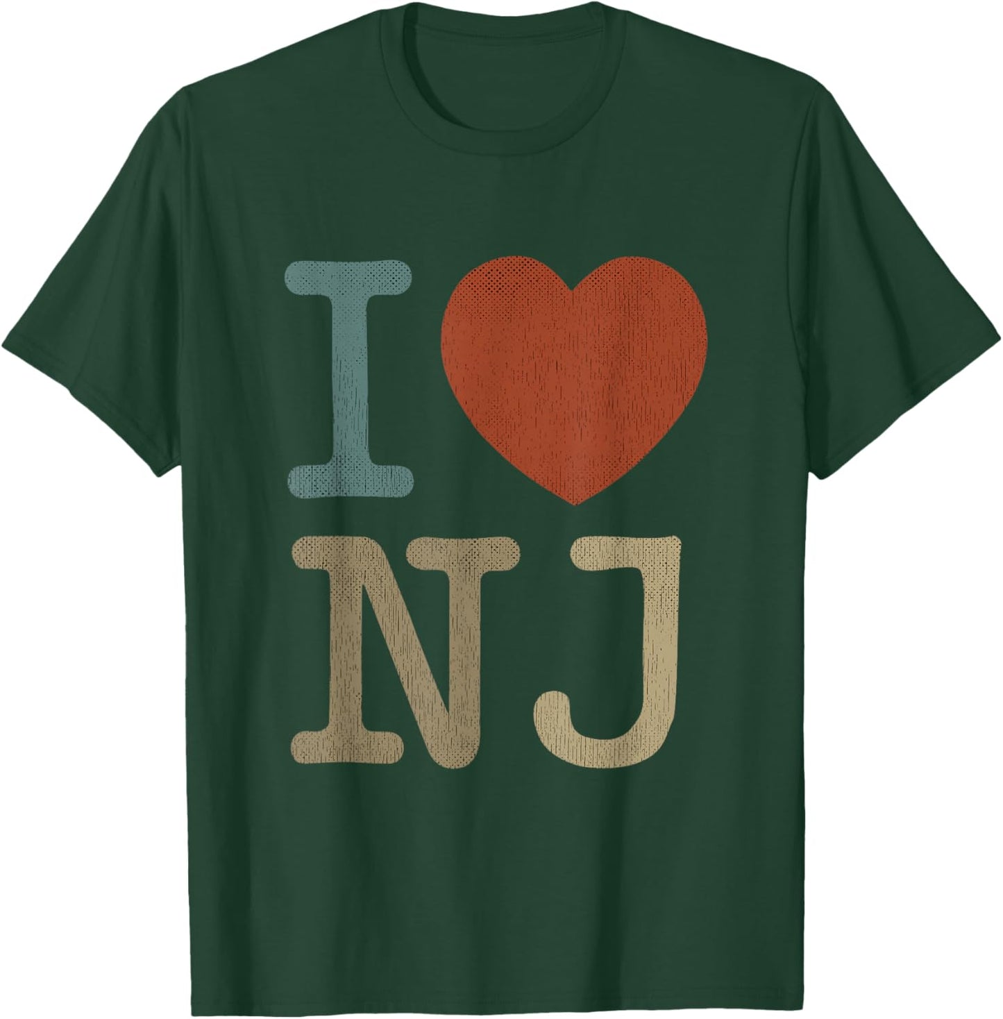 Retro I Love NJ Souvenir I Heart New Jersey T-Shirt - T-Shirt | Forest