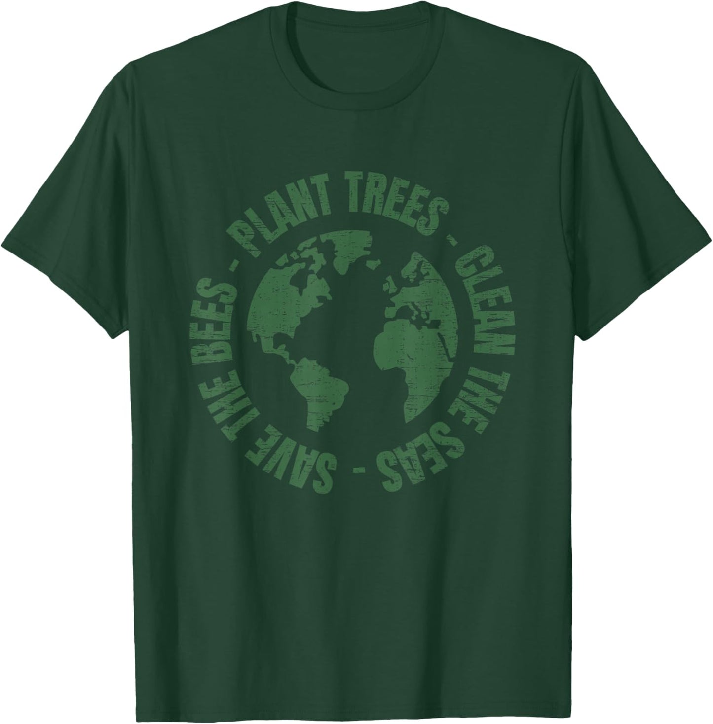 Earth Day Save Bees Plant Trees Clean Seas Environmentalist T-Shirt - T-Shirt | Forest