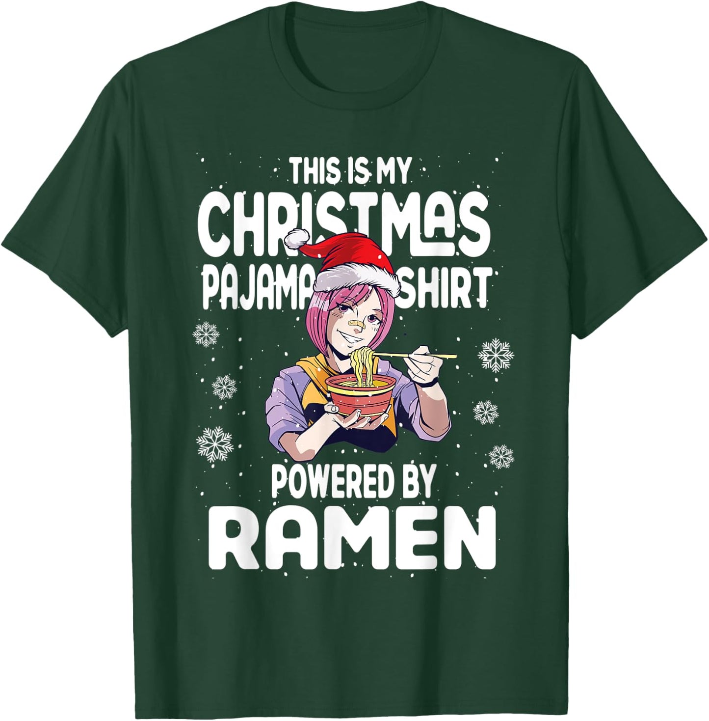 Xmas 2022 This Is My Christmas Pajama Shirt Powered By Ramen T-Shirt - T-Shirt | Forest