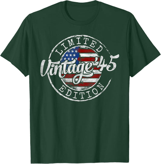 Vintage 1945 80th Birthday Gifts Women 80 Year Old T-Shirt - T-Shirt | Forest