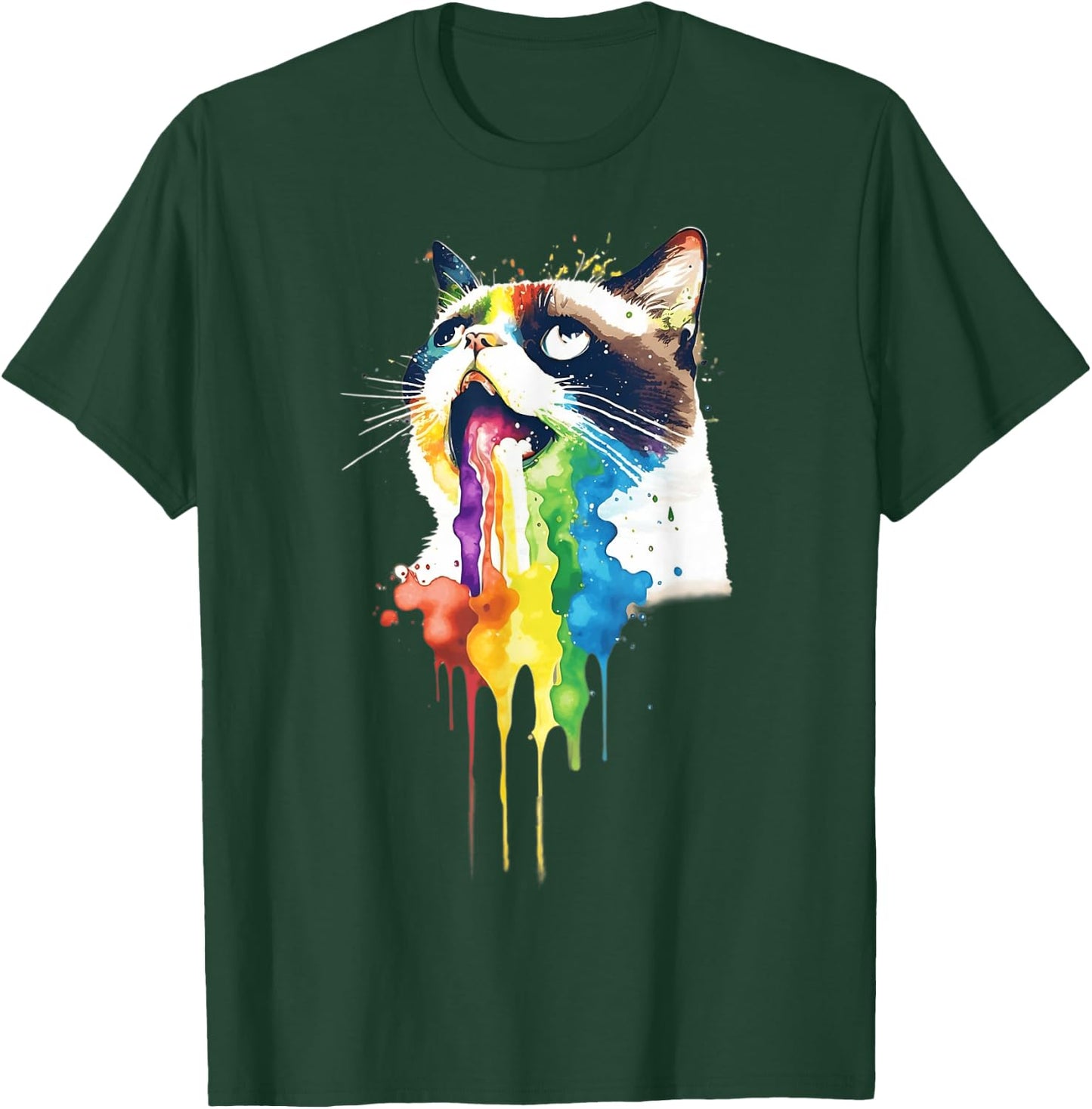 Wacky Barf Cat Rainbow Men Women Kids T-Shirt - T-Shirt | Forest