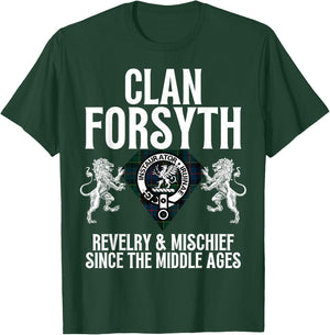 Forsyth Clan Scottish Name Coat Of Arms Tartan Family Party T-Shirt - T-Shirt | Forest
