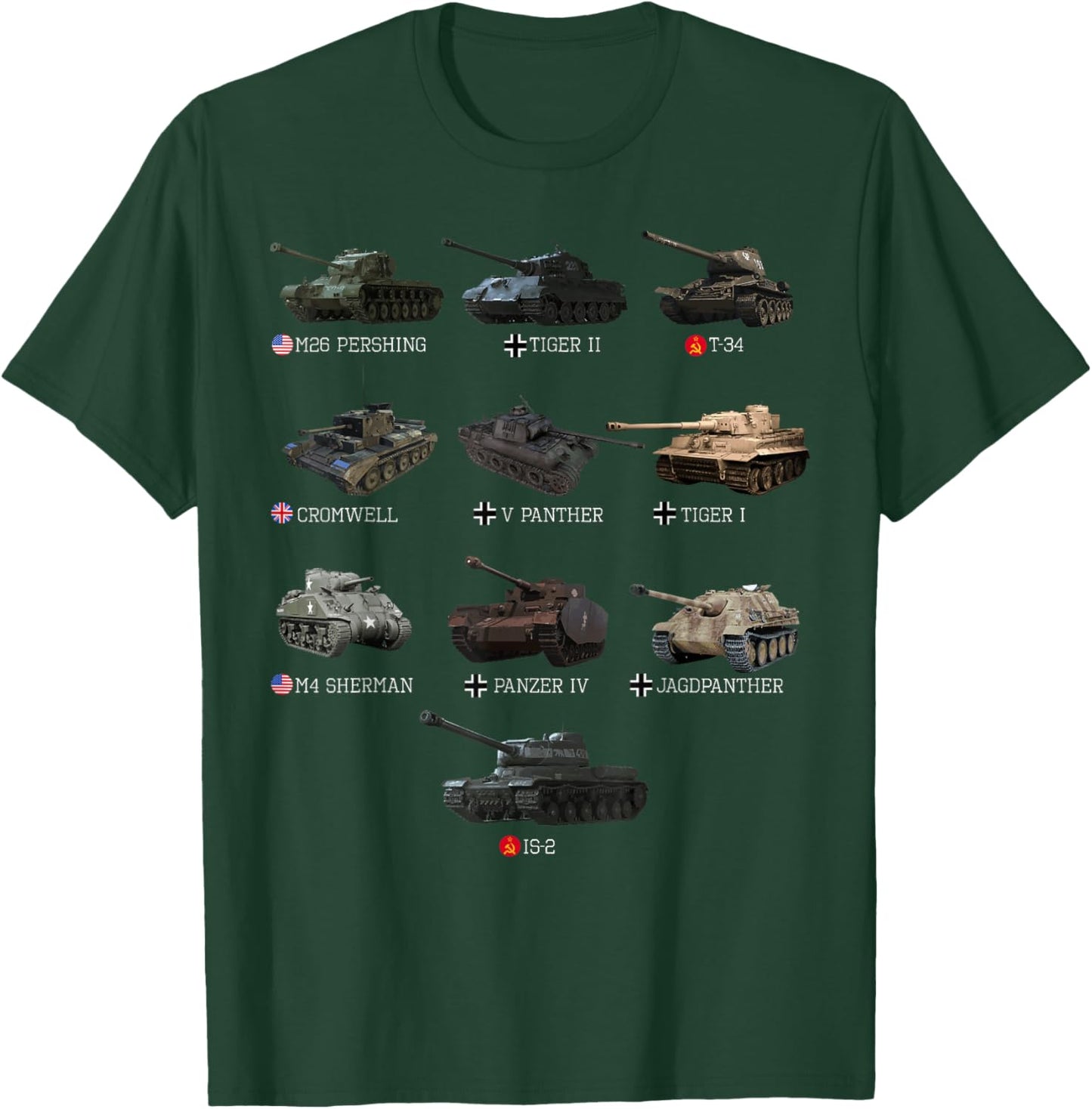 World Tanks Type American Enthusiast Military Lover Machine T-Shirt - T-Shirt | Forest