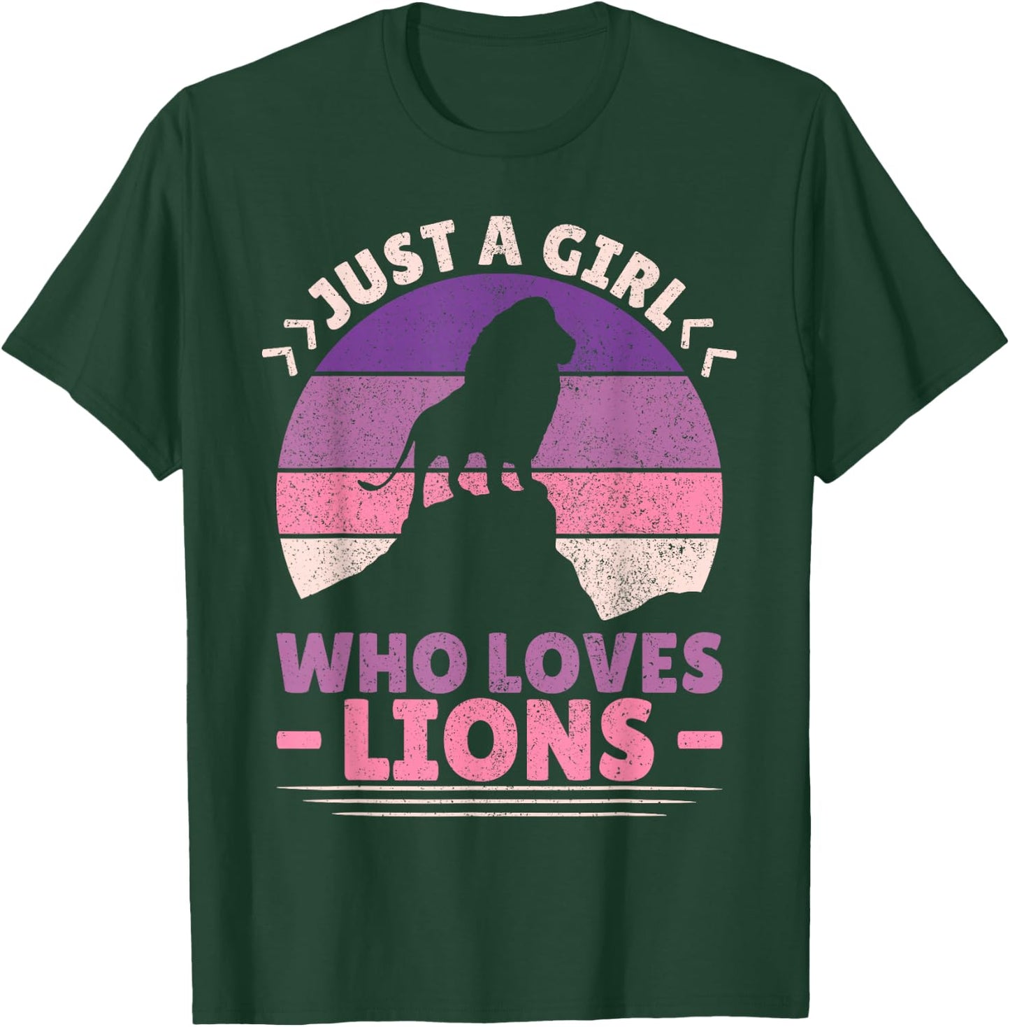 Just A Girl Who Loves Lions African Animal Lover Girls Lion T-Shirt - T-Shirt | Forest