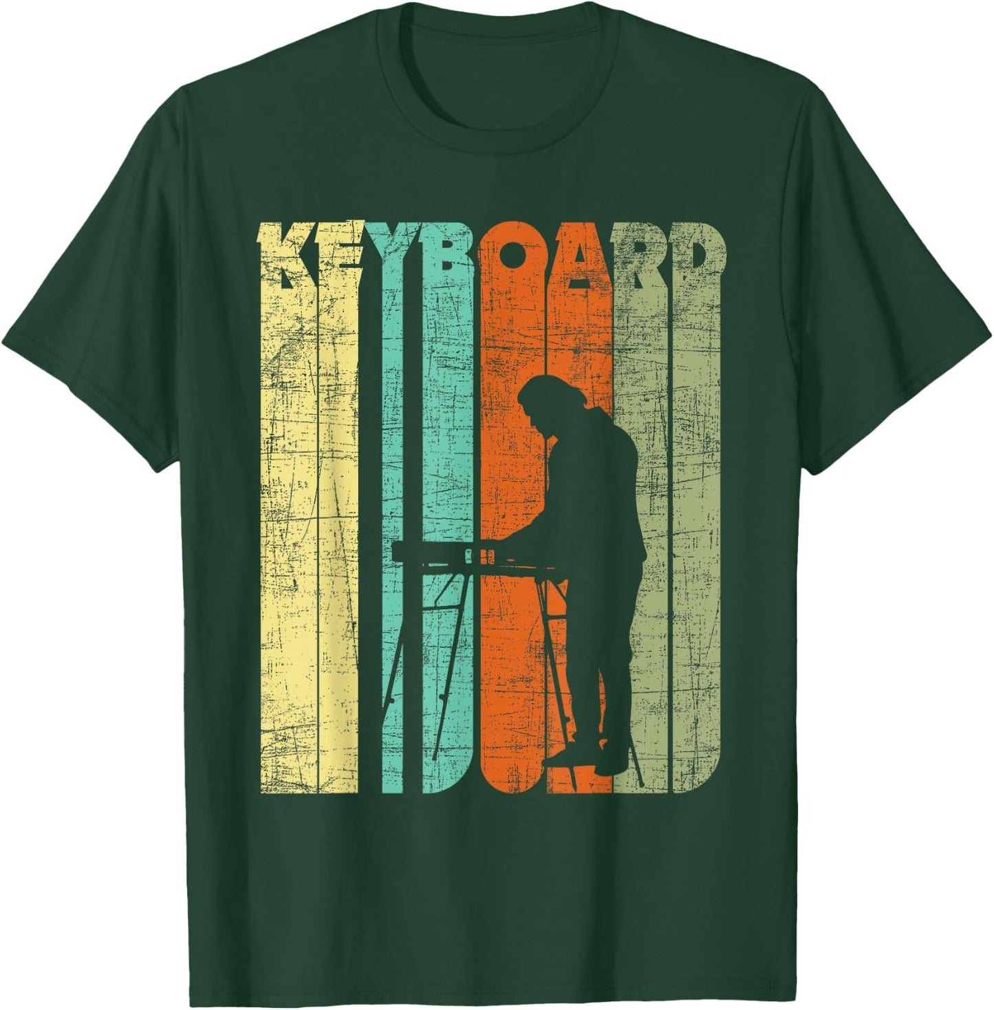 Vintage Keyboard Player Keyboardist Keyboarder Pianist T-Shirt - T-Shirt | Forest