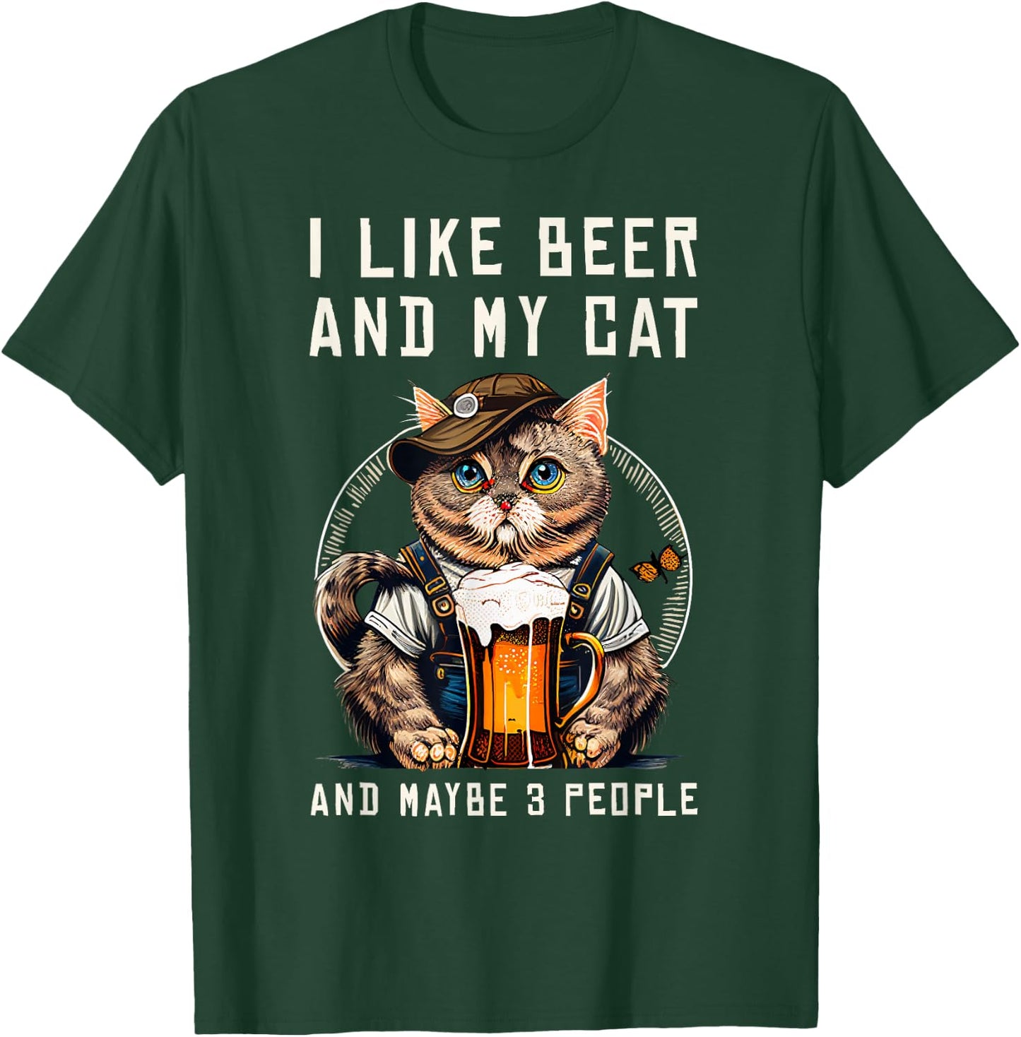 Funny Cat Beer Oktoberfest Bavaria Lederhosen Party Kitten T-Shirt - T-Shirt | Forest