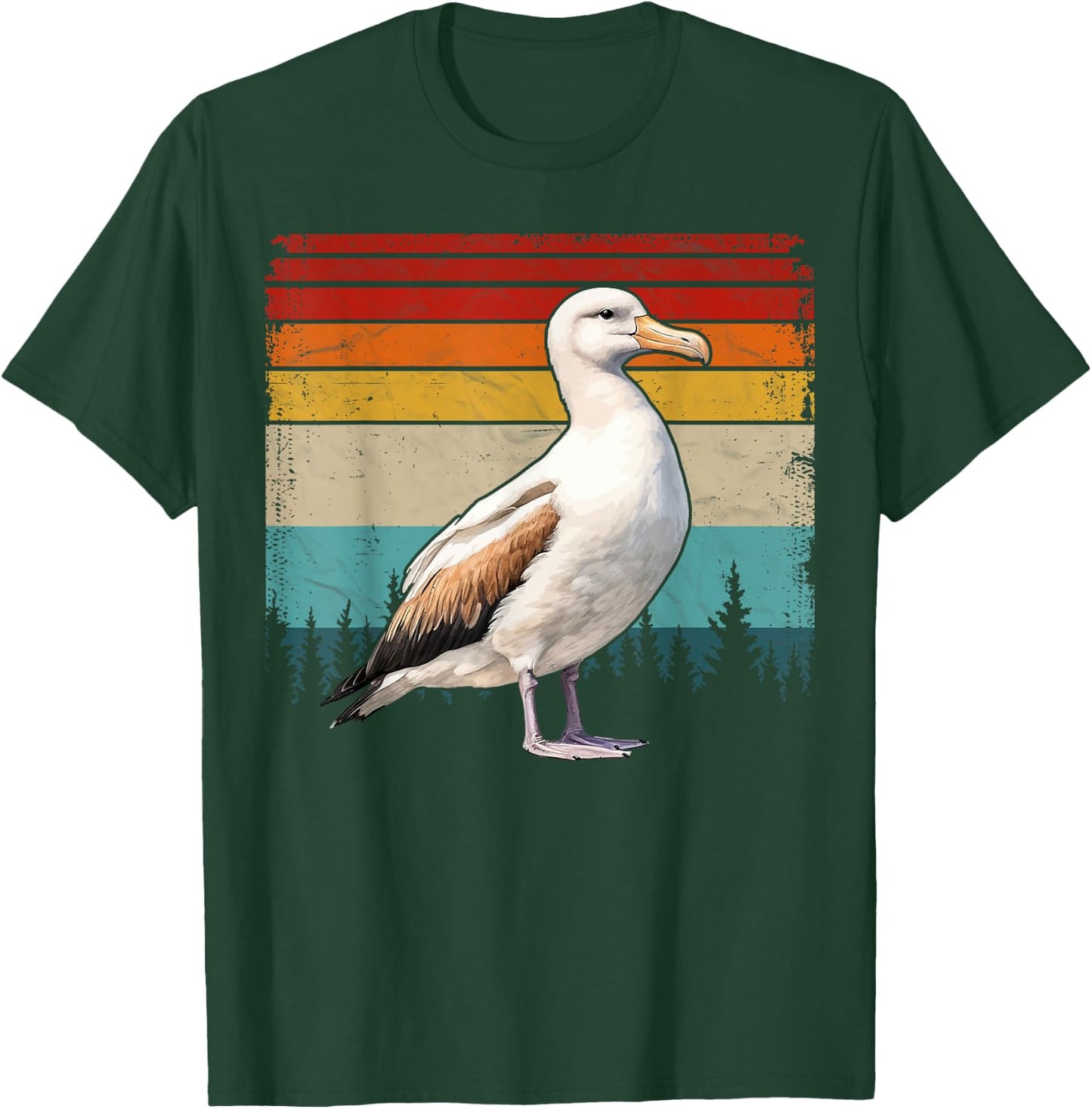 Albatross Vintage Distressed Retro Style Cool Albatross Bird T-Shirt - T-Shirt | Forest