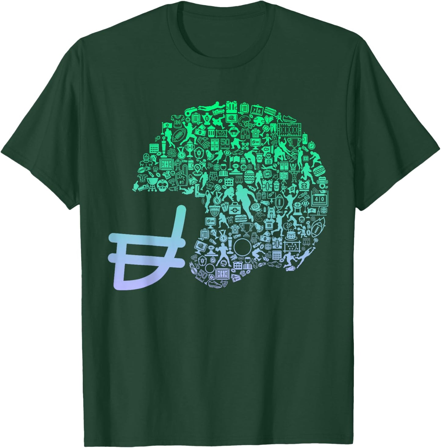 Football Helmet Design for Football Player | Boys Football T-Shirt - T-Shirt | Forest