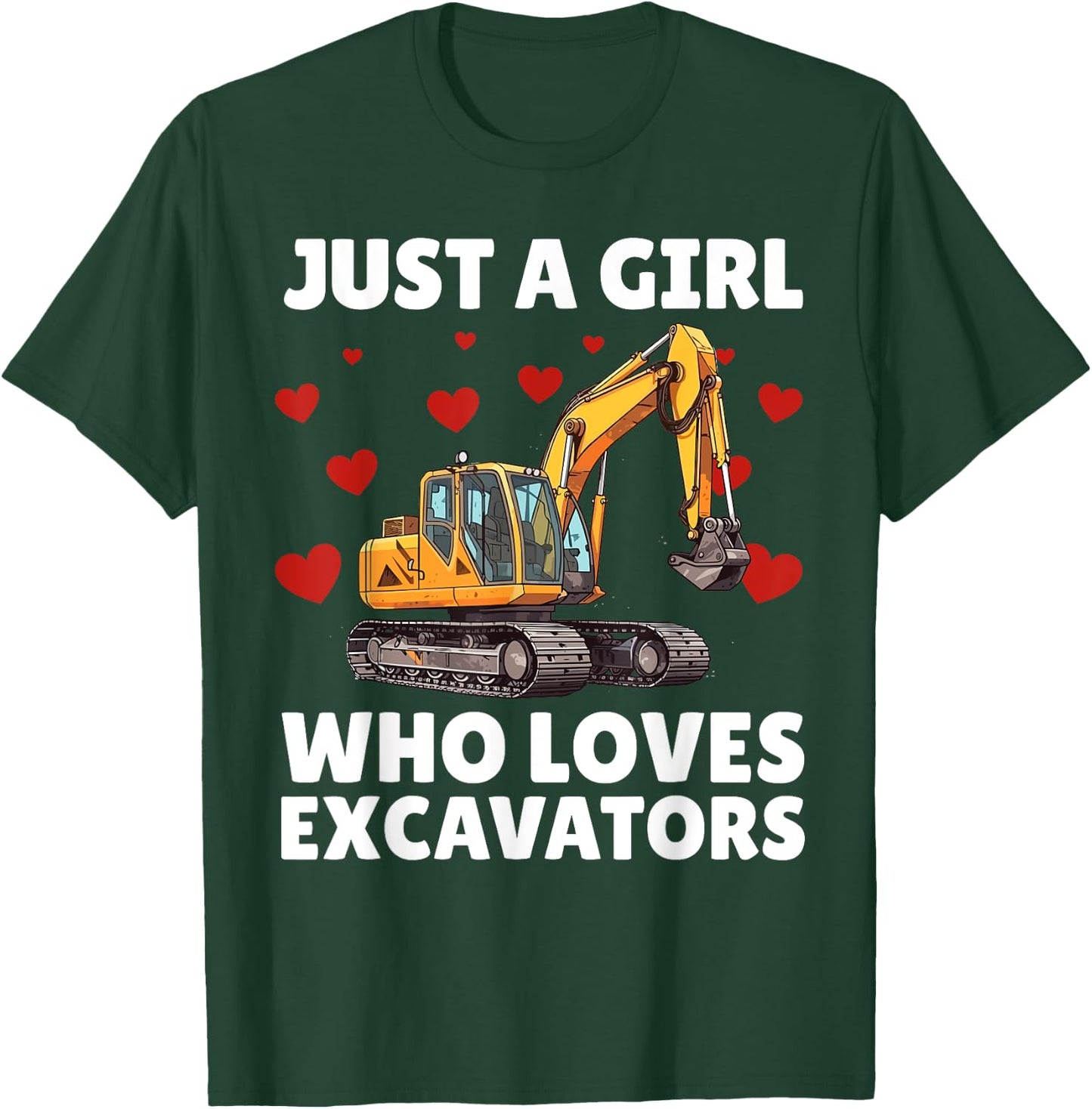 Funny Excavator Art For Girls Women Toddler Excavator Lover T-Shirt - T-Shirt | Forest