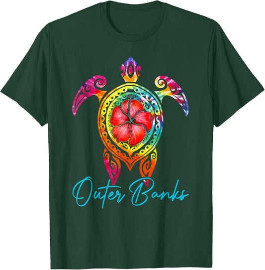 Outer Banks North Carolina Tie Dye Sea Turtle Vacation 2026 T-Shirt - T-Shirt | Forest