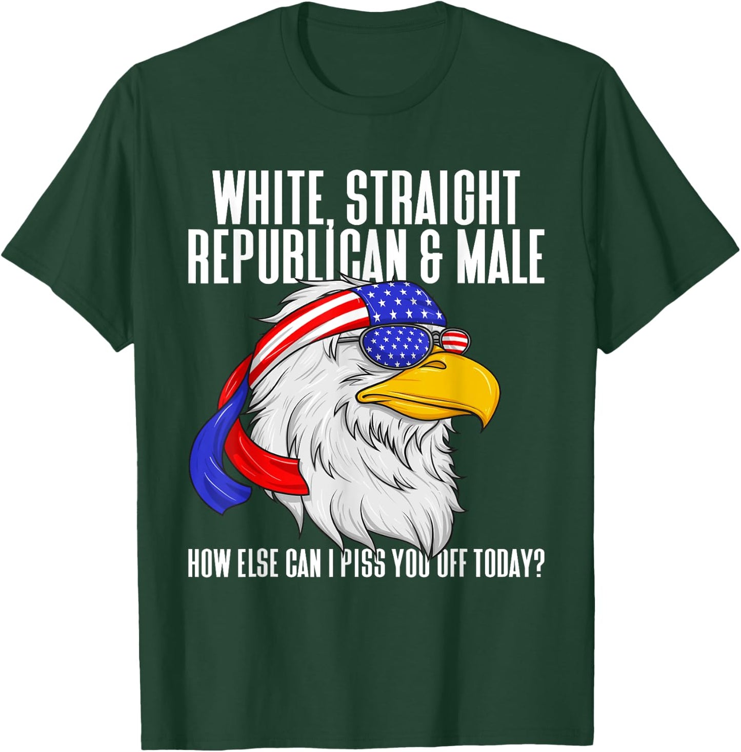 White Straight Republican Male How Can I Piss You Off Today T-Shirt - T-Shirt | Forest