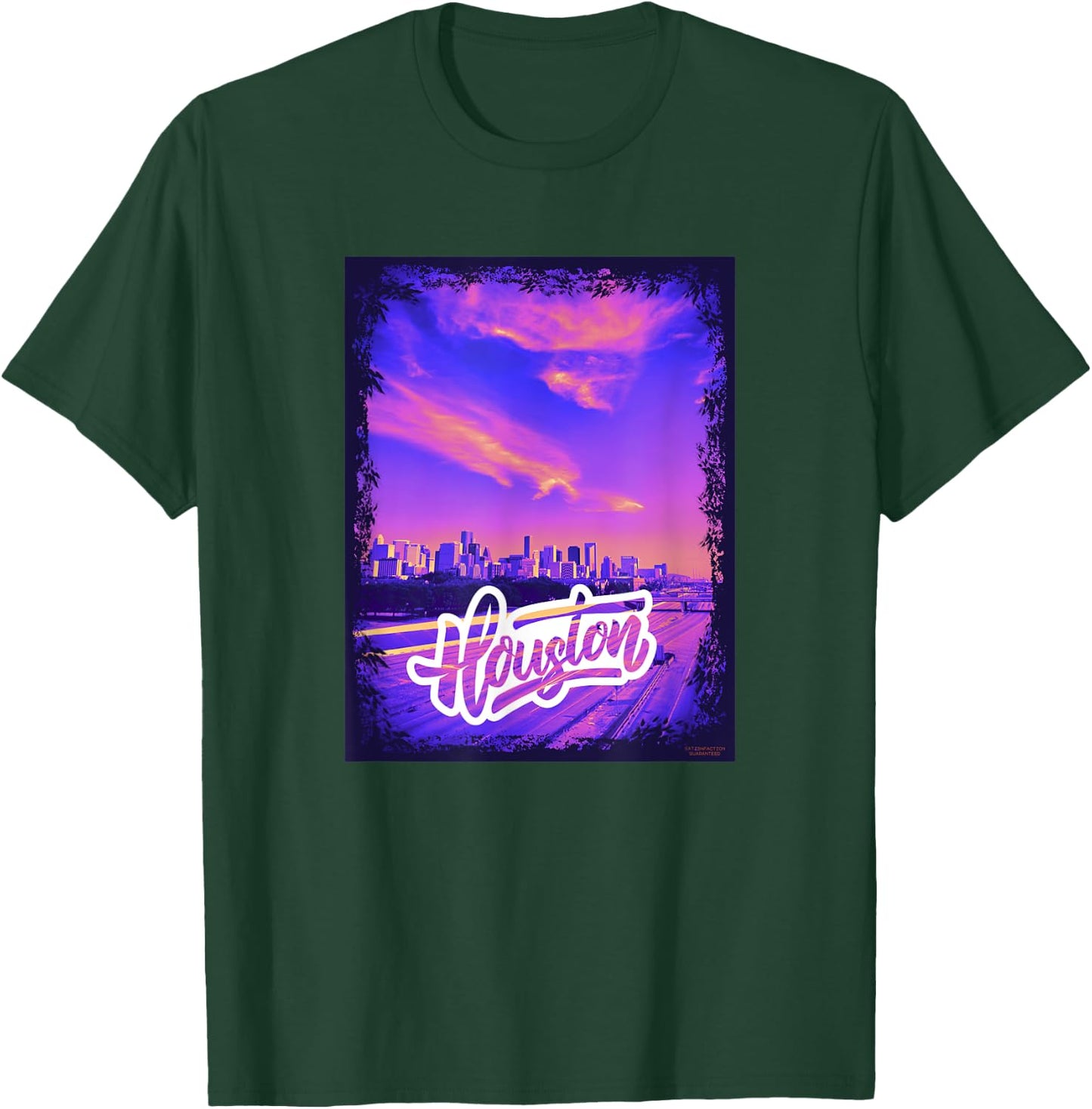 Houston Texas TheH Art Houston Downtown Hues H-Town T-Shirt - T-Shirt | Forest