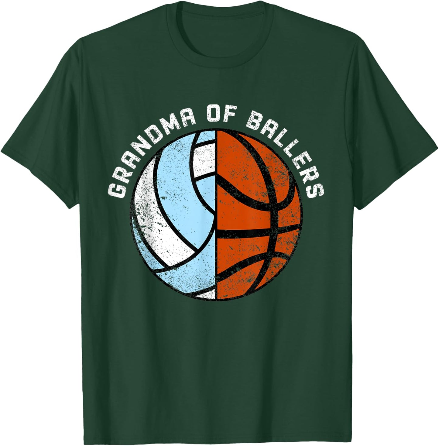 Grandma Of Ballers Funny Volleyball Basketball Grandma T-Shirt - T-Shirt | Forest