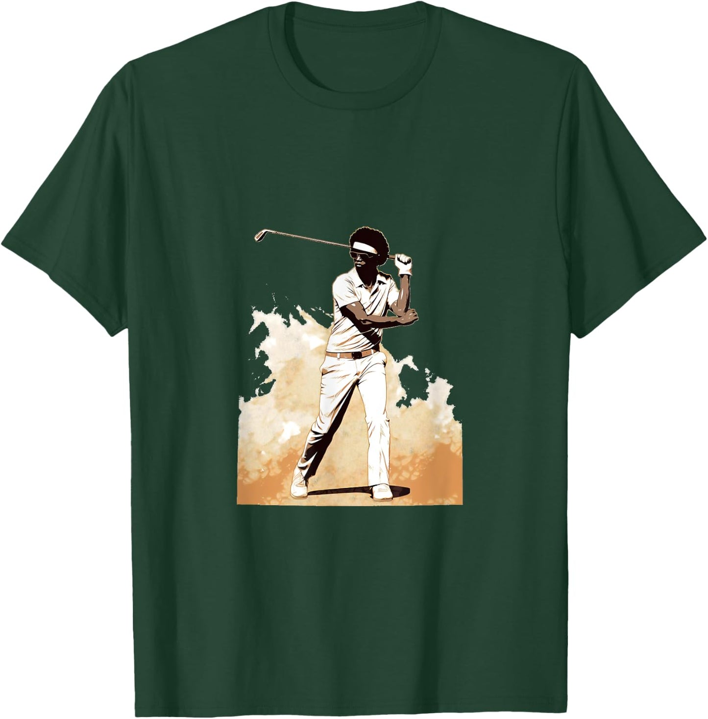 Golfer Afro Man Golf Player African American Golfing Men T-Shirt - T-Shirt | Forest