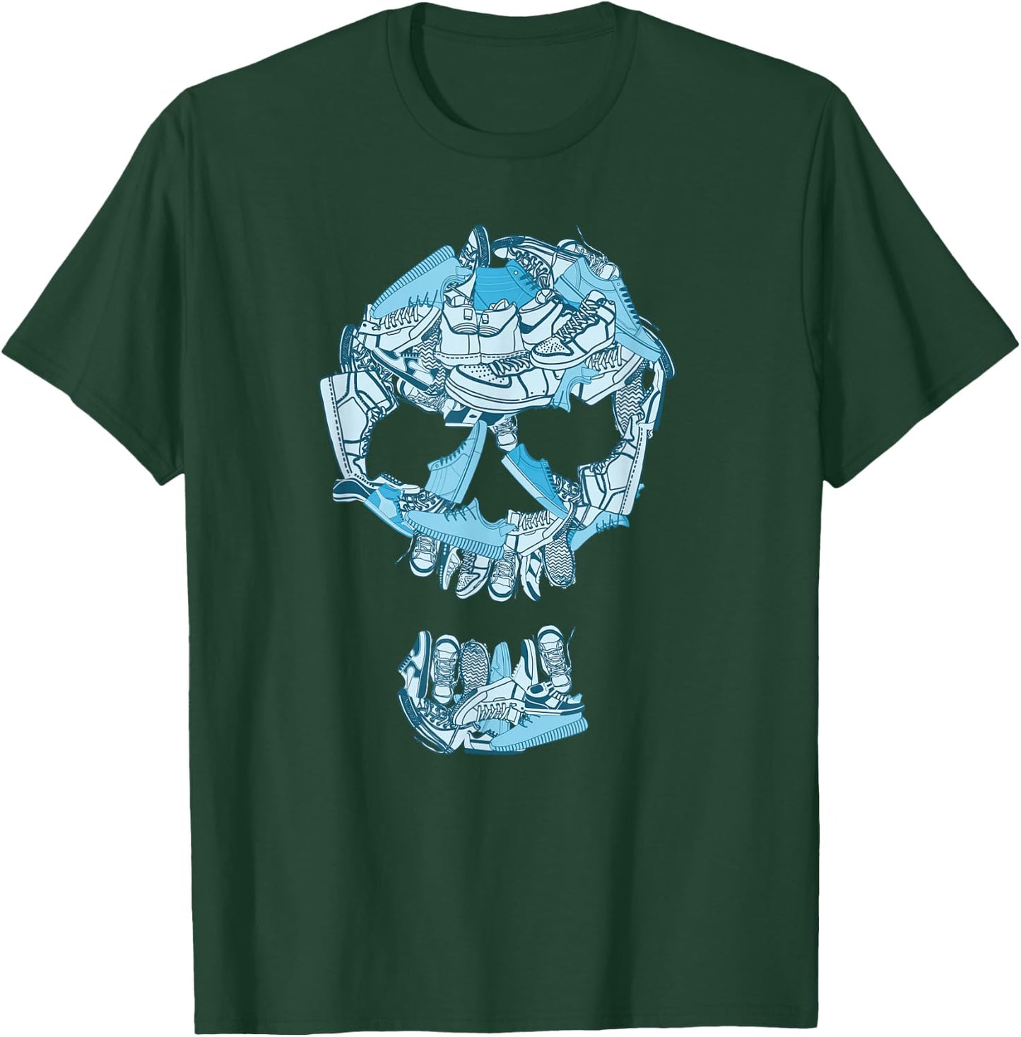 Blue Big Ol' Sneaker Head Blue Color Graphic T-Shirt - T-Shirt | Forest