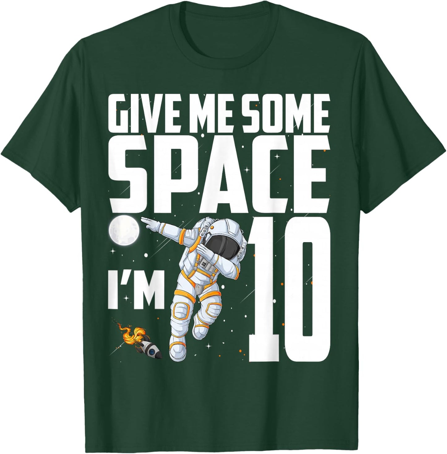 10 Year Old Outer Space 10th Birthday Astronaut Planets T-Shirt - T-Shirt | Forest