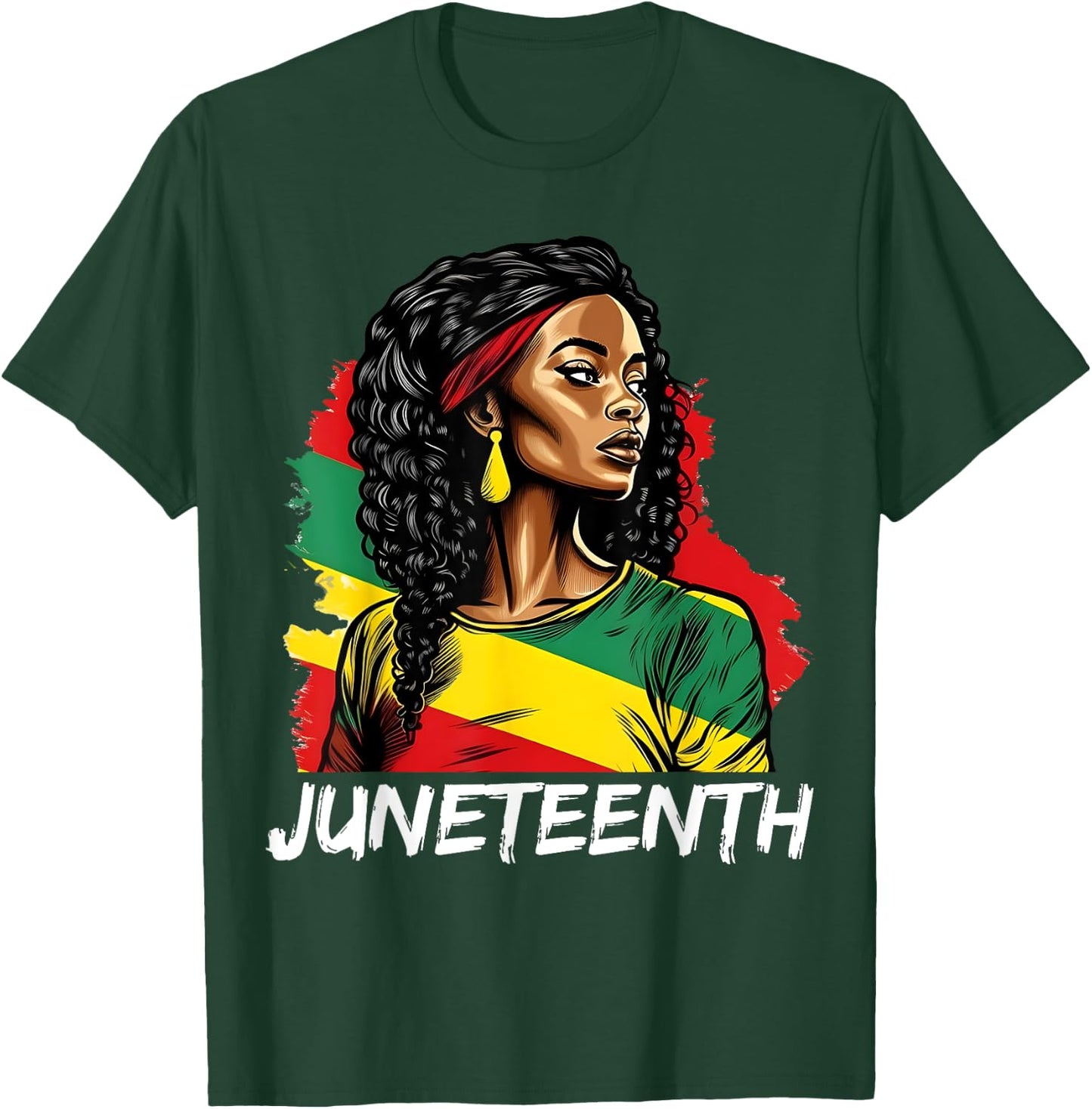 Juneteenth 1865 Melanin Women RBG Colors African American T-Shirt - T-Shirt | Forest