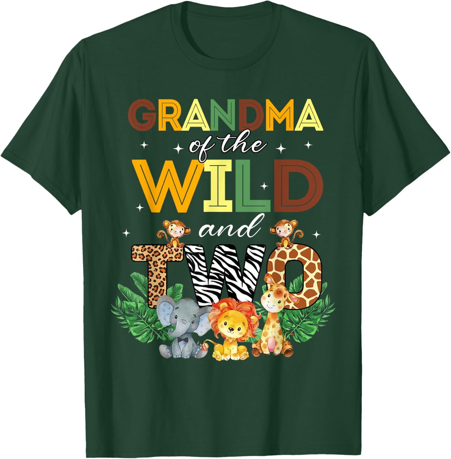 Grandma Of The Wild Two Zoo Birthday Safari Jungle Animal T-Shirt - T-Shirt | Forest