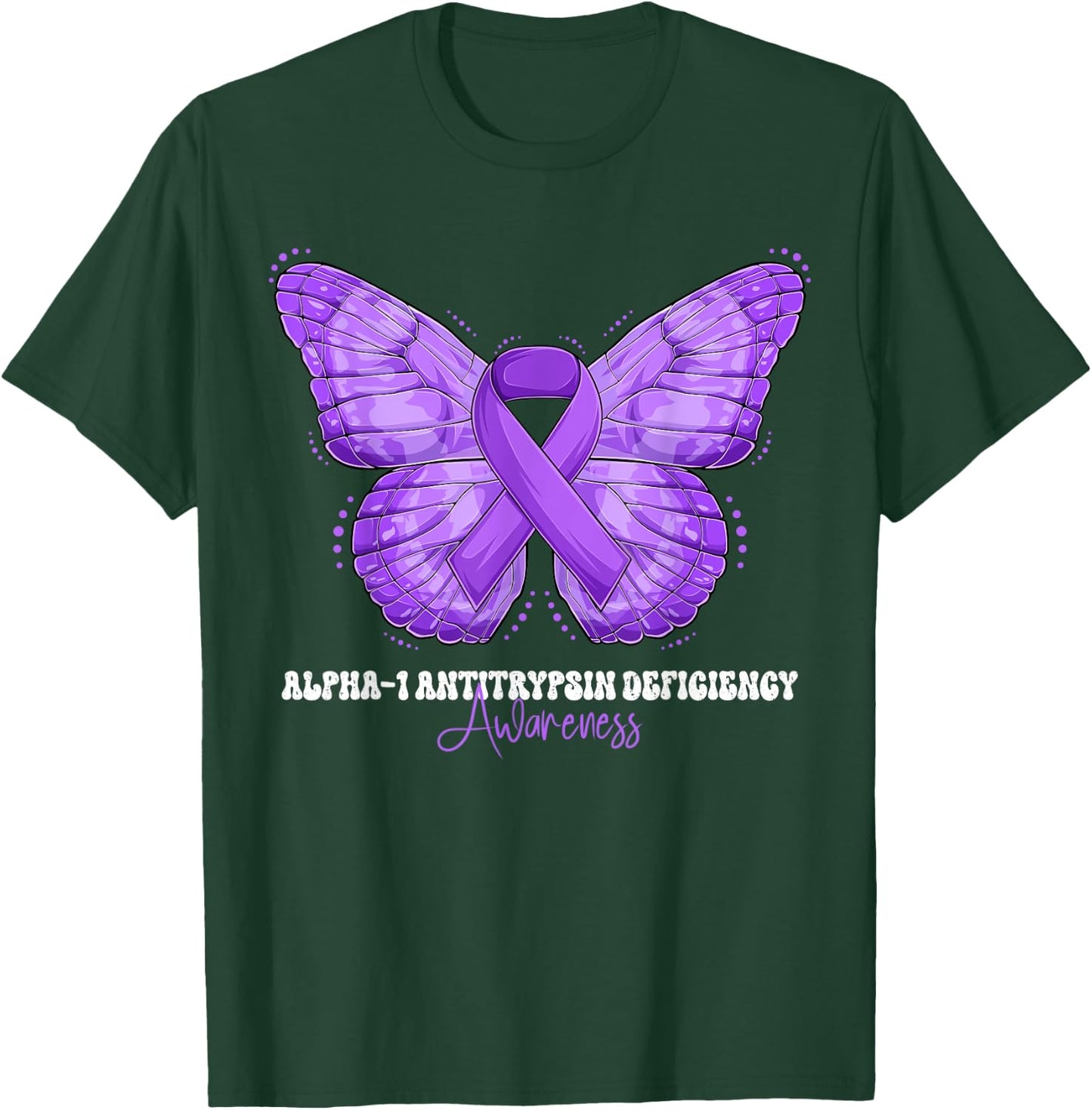 Alpha-1 Antitrypsin Deficiency Awareness Month Purple Ribbon T-Shirt - T-Shirt | Forest