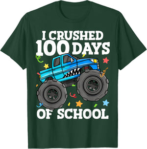 100 Days of School Monster Truck 100th Day of School Boys T-Shirt - T-Shirt | Forest