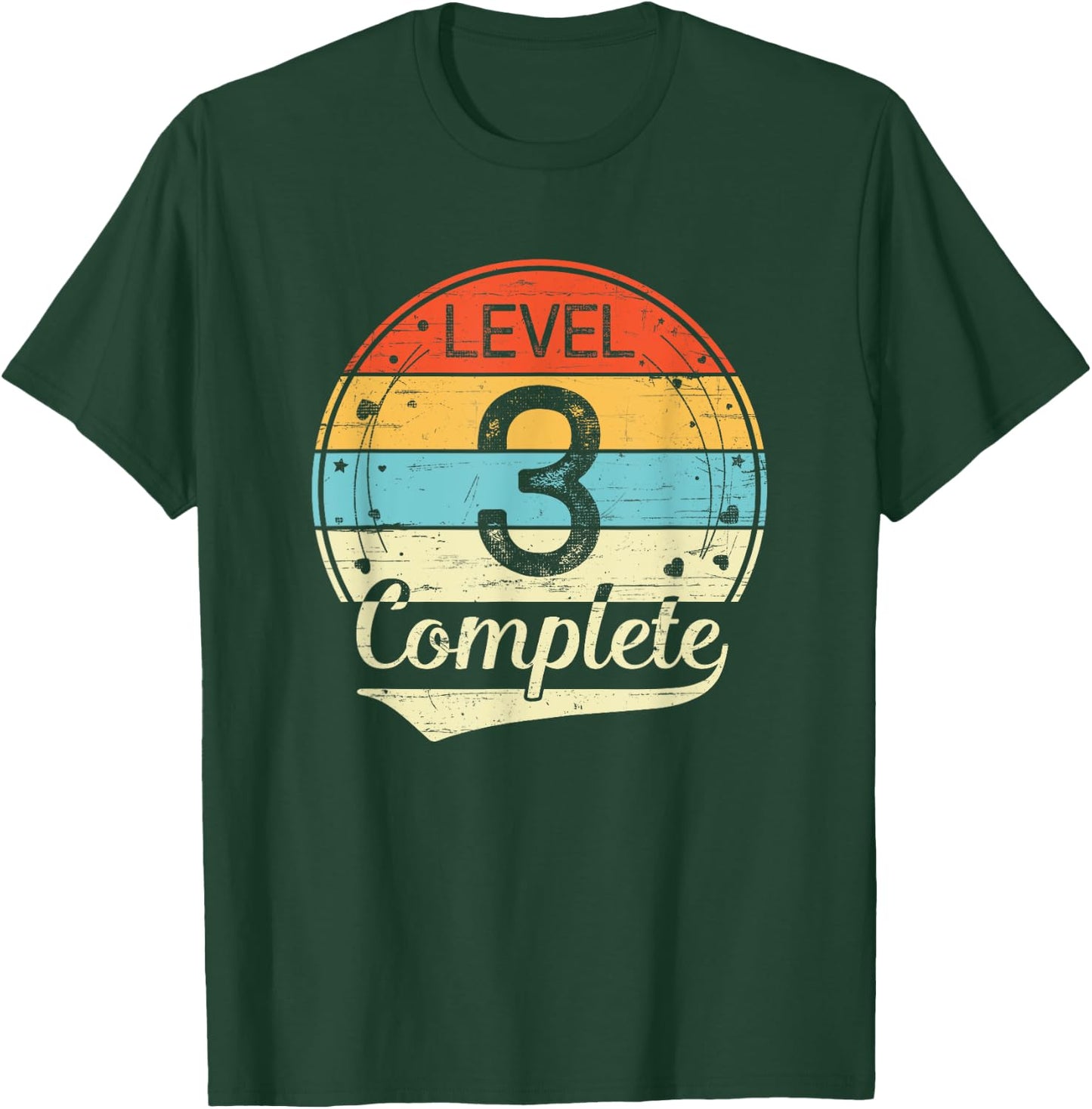 Level 3 Complete Retro 3rd Wedding Anniversary T-Shirt - T-Shirt | Forest