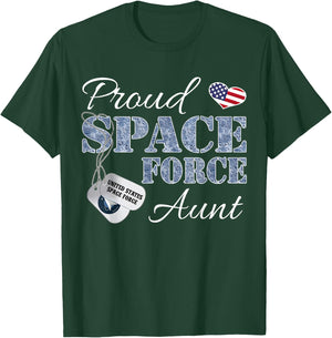 Proud Space Force Aunt Space Force Graduation T-Shirt - T-Shirt | Forest