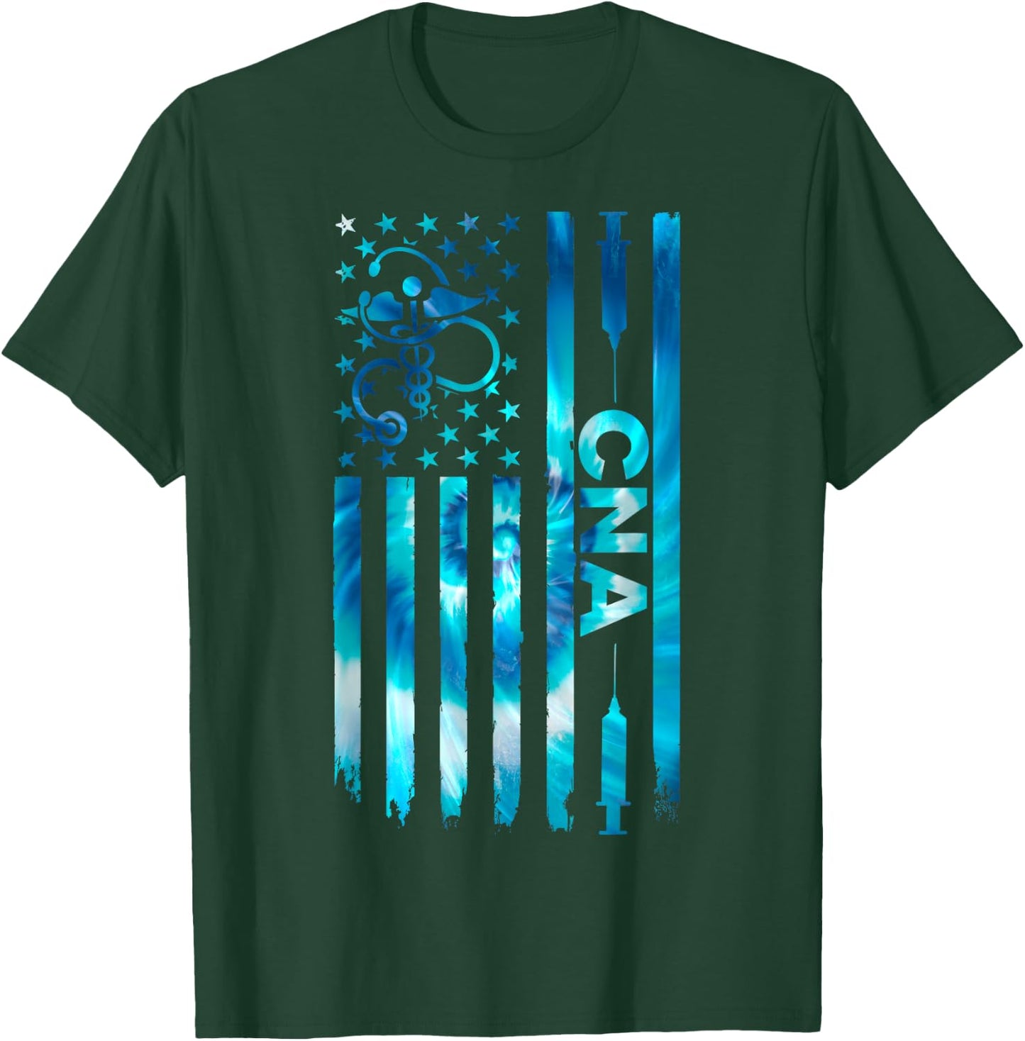 CNA - American Flag July 4th Certified Nurse Assistant CNA T-Shirt - T-Shirt | Forest