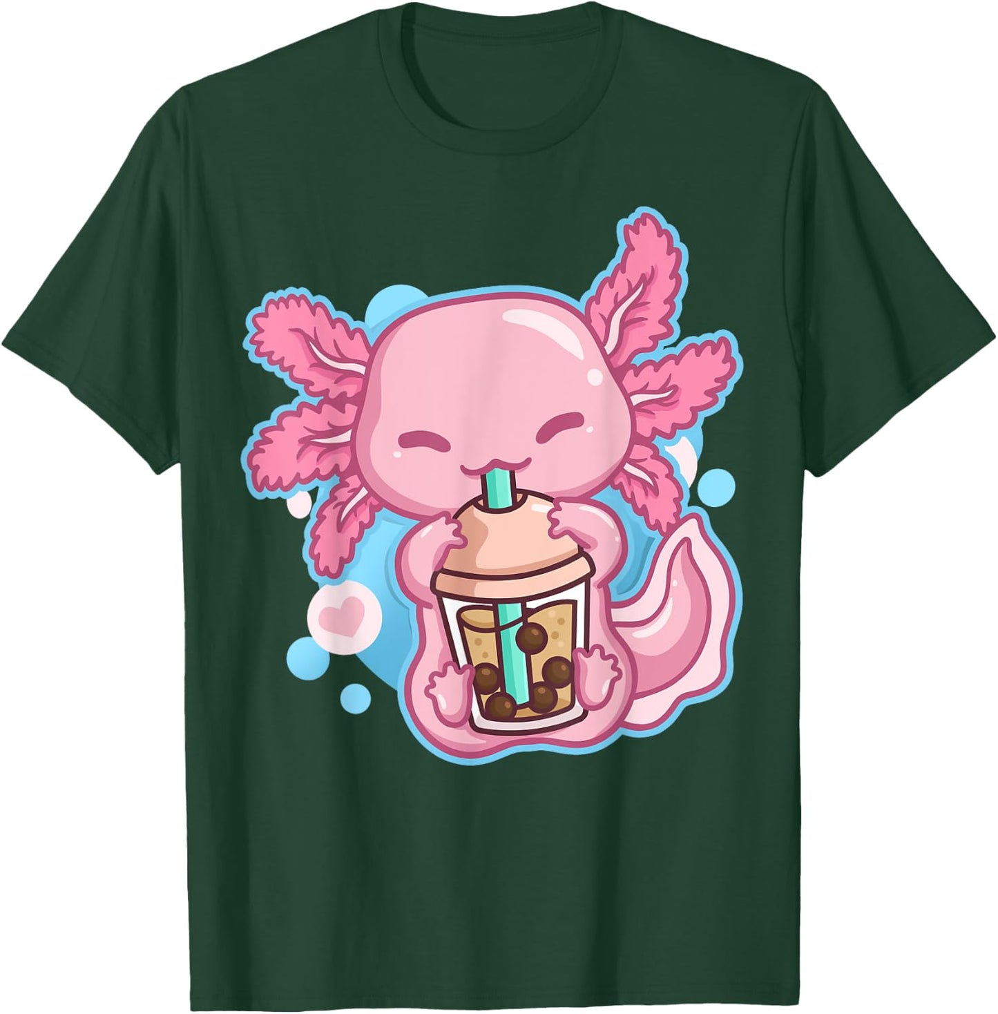 Boba Tea Bubble Tea Milk Tea Anime Axolotl Small T-Shirt - T-Shirt | Forest