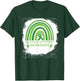 Muscular Dystrophy Awareness Bleached Rainbow Green Ribbon T-Shirt - T-Shirt | Forest