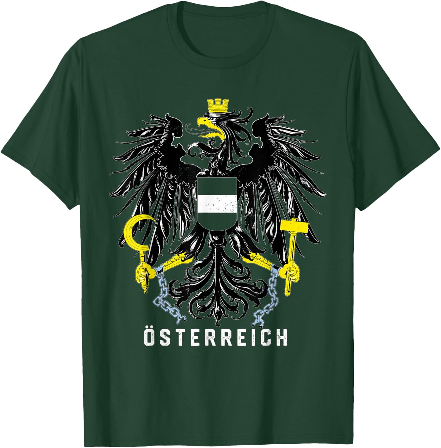 Austria Flag Eagle Österreich Vintage T-Shirt - T-Shirt | Forest